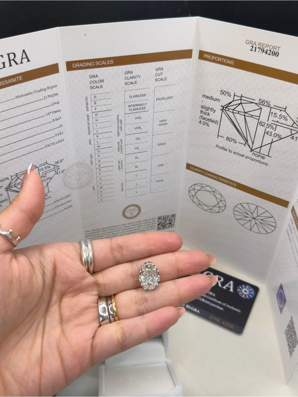 8ct oval cut Moissanite vvs1 color D pendant for necklace